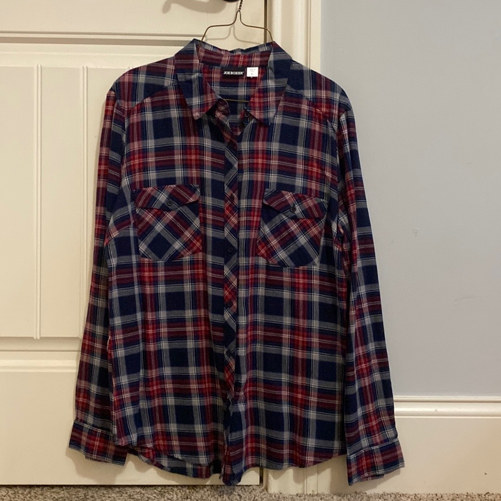 Joe Boxer Button Down Flannel Shirt